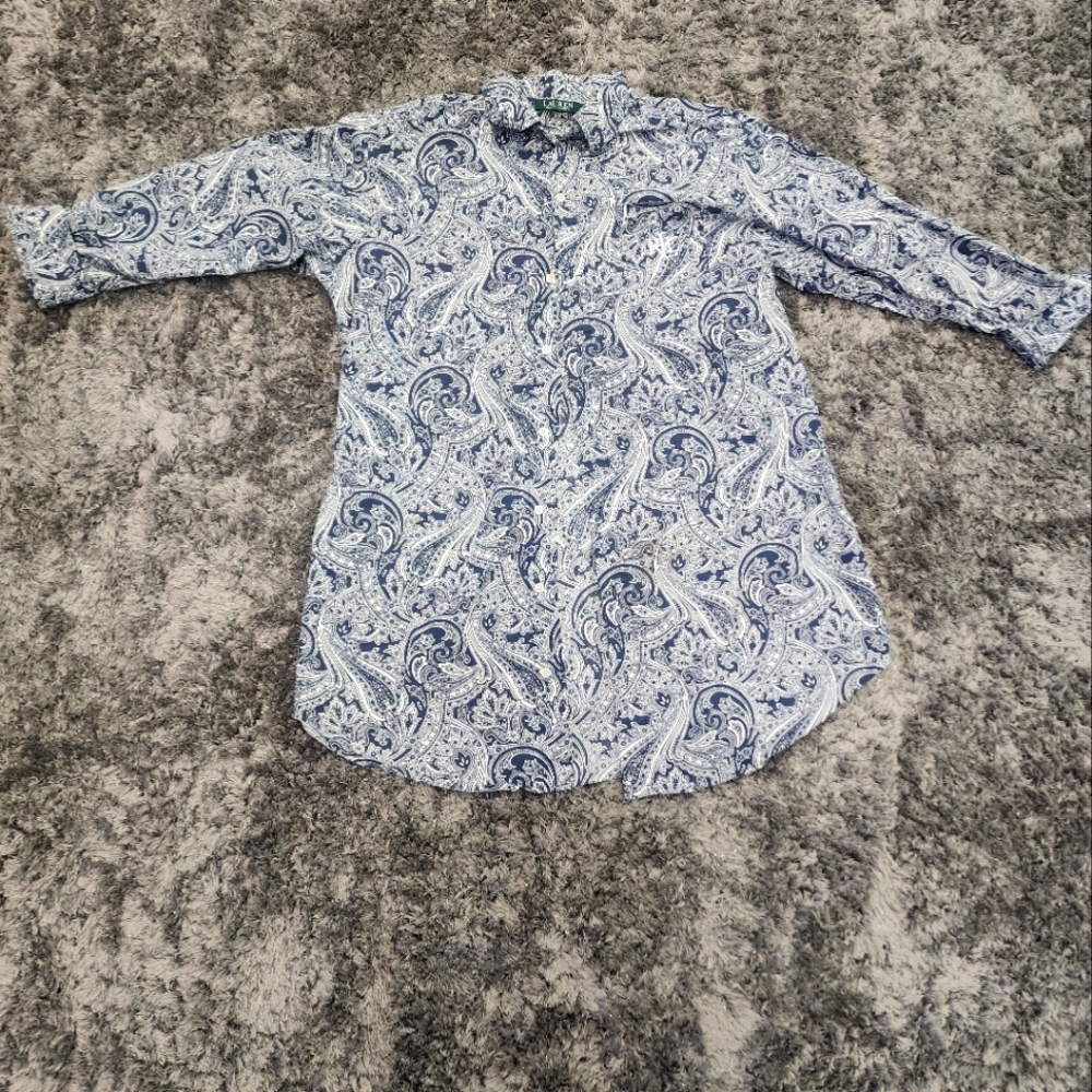 Men's Blue Paisley Shirt by Ralph Lauren